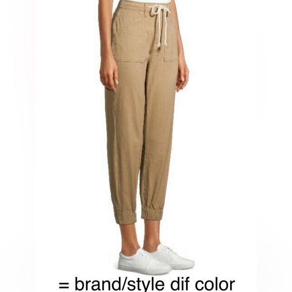 No boundaries utility crop pants mustard brown high rise elasticized waist sz XL - Picture 8 of 8